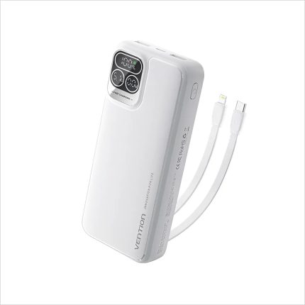 Vention I13WB-V2 10000mAh 22.5W LED Display Power Bank – White
