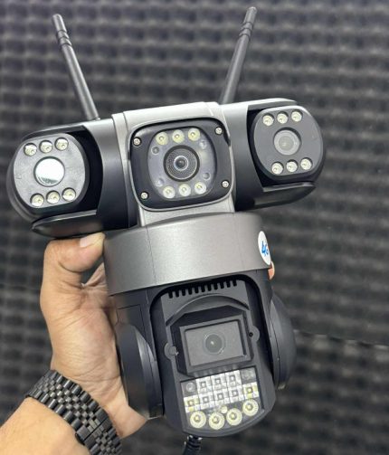 V380 PRO 3 Lens CCTV Outdoor Waterproof Night Vision PTZ Camera (4G+LAN)
