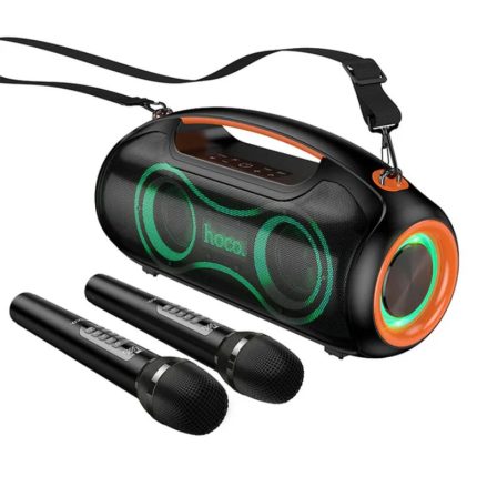 hoco DS67 600W Bluetooth Party Speaker with 2 Wireless Microphones, RGB Light, 6000mAh Battery, IPX5 Waterproof