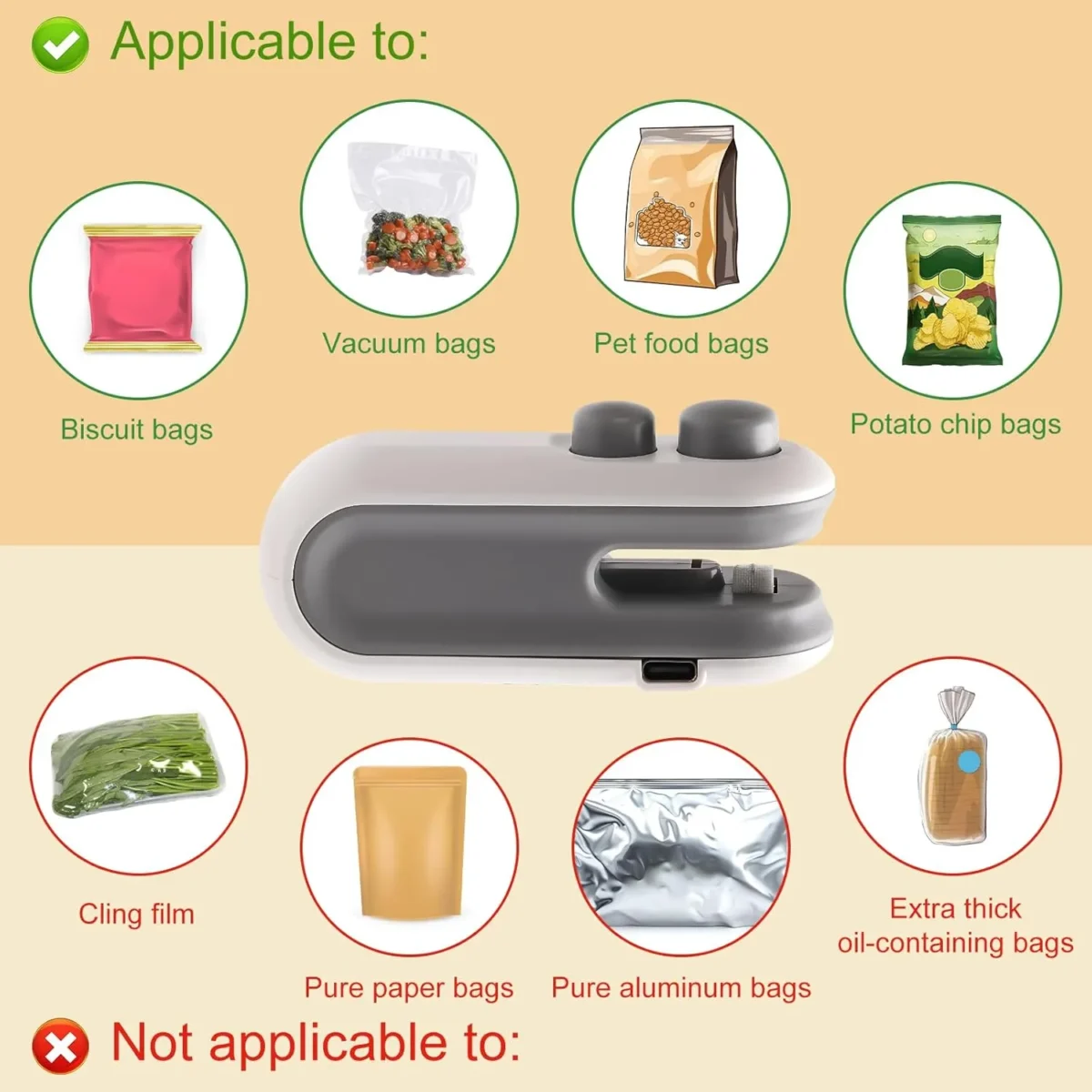 Portable Sealer Package Mini Sealing Machine Food Snack Clip Heat Sealer - Image 2