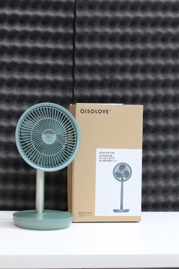 AISOLOVE F5 Pro Extendable Rechargeable Fan in a modern minimal design.