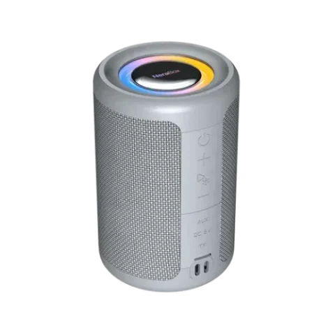 Fantech NeraBox BS154 Portable Bluetooth Speaker in grey featuring RGB glow lighting.
