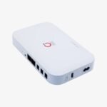 OLAX D8 Pro Smart Mini DC UPS Pro showing its power ports and compact design.