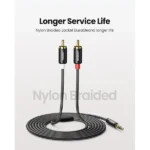 UGREEN 10590 3.5mm Male to 2RCA Male Audio Cable - 3m (Black) - Image 2