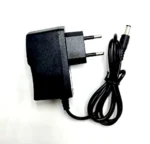 China Link 12V 2A Power Adapter black color wall plug model showing standard DC male pin long copper cable power brick casing specifications label text interface side view front view
