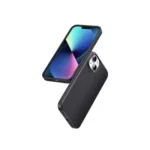 UGREEN 15027 Silky Silicone Protective Case for iPhone 14 Plus Black LP630 premium back cover showing its camera cutout and soft microfiber interior lining on a white background