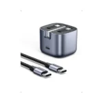 UGREEN 25114 Nexode 30W USB-C PD GaN Fast Charger UK Space Gray compact three pin wall adapter displaying its single high speed Type-C output port on a clear white backdrop