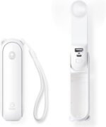 JISULIFE F8 3-in-1 Mini Foldable Fan with Flashlight & Power Bank (2000mAh) - Image 2