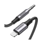 UGREEN 70509 Lightning to 3.5mm Male Aux Cable Aluminum Shell with Braided 1m (Black) - Image 2