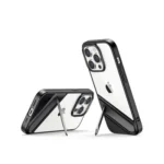 UGREEN 90933 LP604 clear bright cushion shockproof protective case for iPhone 14 Pro Max showing the completely transparent back design with reinforced bumper corners and elevated rear camera array cutout borders