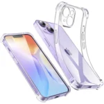 UGREEN 90930 Bright Cushion clear protective phone case model LP601 showing its high-transparency crystal clear body with reinforced air cushion corners tailored precisely for iPhone 14