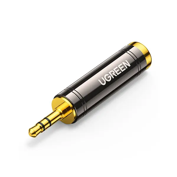 UGREEN 60711 3.5mm Male to 6.35mm Female Adapter 1pcs gold plated audio converter plug shown in image_72eee5.png