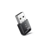 UGREEN 35058 ultra compact micro nano size USB wireless Bluetooth 5.4 adapter dongle in a matte black finish showcasing the official crisp white UGREEN logo and a standard gold plated USB-A connector interface