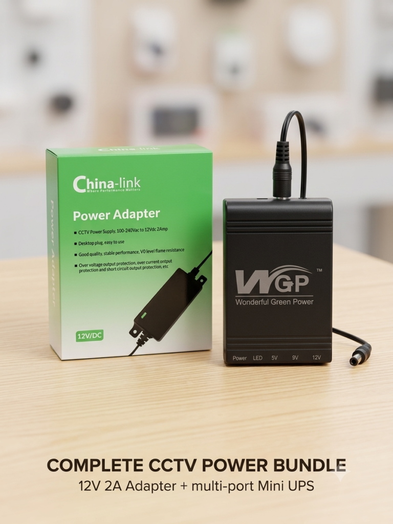 WGP mini UPS 5/12/12V 10400mAh with ChinaLink 12V 2A Power Adapter