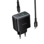Hoco C158A 45W PD Wall Charger Set USB-C USB-A with C to C Cable - Image 3