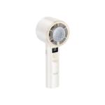 Hoco HX612 ice pack portable handheld and desktop cooling fan with semiconductor refrigeration plate and digital LED display screen front view white color