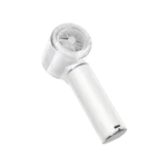 Hoco HX613 portable handheld fan with cooling mist humidifier function transparent water tank digital screen white color standing view