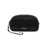 UGREEN 65555 Electronics Accessories Travel Organizer Small LP930 showing a compact, structured black rectangular tech pouch with premium YKK zippers, a minimalist brand logo, and a water-resistant fabric outer shell profile view