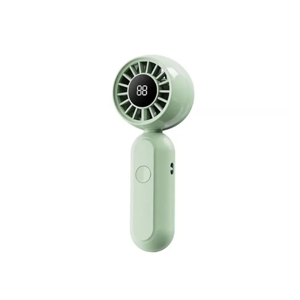 WiWU Wi-FS017 Bubble Pro Mini Handheld Fan portable rechargeable pocket fan showing compact lightweight body bubble design multi speed setting button Type-C charging port front view cute color choices