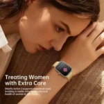 Weofly Active 2 Smartwatch showing a modern rectangular smart watch frame with a large 1.85-inch HD IPS touchscreen display, physical side control button layout, and a soft premium liquid silicone wrist strap design view