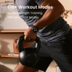 Amazfit Active Max Smartwatch showing its extra-large vibrant AMOLED display interface, premium elegant frame, and durable athletic sport strap configuration in image_72eee5.png