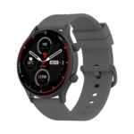 XTRA Active R16 Smart Watch showing a classic round polycarbonate smart watch case with a bright 1.39-inch HD circular touch screen display, dual physical side navigation buttons, and a premium 22mm active gray silicone wrist strap layout view