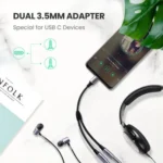 UGREEN 30732 USB Type C Male to 3.5mm 2 Female Audio Cable Space Gray 25cm - Image 3