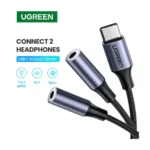 UGREEN 30732 USB Type C Male to 3.5mm 2 Female Audio Cable Space Gray 25cm - Image 2