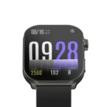 Kieslect Balance D1 Smart Watch showing a sleek premium round metallic smartwatch frame with a vibrant 1.43-inch AMOLED display and a soft comfort-fit strap view