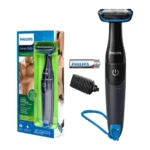 Philips BG1025/15 1000 Series compact waterproof cordless electric body hair groom trimmer with skin guard, attachment comb, and shower cord turn on