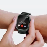 BWOO BO-WA07 Smart Watch showing a sleek, modern rectangular frame with a bright 1.85-inch HD touchscreen and a comfortable, stylish strap