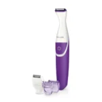 Philips BRT383/15 BikiniGenie cordless electric personal trimmer for women with mini shaving head, attachment combs, travel pouch, and cleaning brush turn on