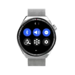 Yison Celebrat SW5Pro Smart Watch showing the premium sleek housing case frame, front large full-touch display with fitness tracking menu, side control layouts, and soft flexible silicone wristband strap panel