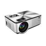 Cheerlux C9 Full HD 3600 Lumens LED Projector With TV Port showing premium white chassis rear ports configuration and front optical glass projection lens