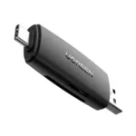 UGREEN 80191 Multifunction Card Reader Black color showing dual USB Type-A and USB Type-C interface connectors with SD and Micro SD slots on a white background