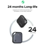 UGREEN CM816 45297 ultra compact square smart tracker device in a sleek matte finish showcasing an integrated key ring attachment loop and clean minimal lines alongside an opening indicator slot Head