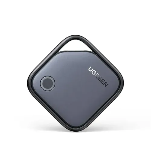 UGREEN CM816 45297 ultra compact square smart tracker device in a sleek matte finish showcasing an integrated key ring attachment loop and clean minimal lines alongside an opening indicator slot Head