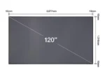 120 inch ALR screen for projector with high contrast gray anti light reflection surface displaying vibrant 4K cinema colors under ambient room lighting