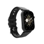Zeblaze Ares 3 Plus Smartwatch showing a rugged circular sports smart watch case with a bright 1.43-inch AMOLED touch display screen, dual physical side navigation buttons, and a durable black silicone strap view