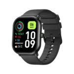 Zeblaze GTS 3 Pro Smart Watch showing the ultra slim premium rectangular casing frame, front 1.97-inch large AMOLED touch screen with vibrant colorful watch face layout, and soft flexible silicone wristband strap panel