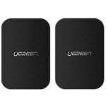 UGREEN 60410 Metal Plate for Magnetic Phone Stand 2 pack rectangular and rounded black plates with 3M adhesive backing