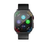 Imilab IMIKI Frame 2 Smart Watch showing a sleek metallic rectangular frame with a massive 2.01-inch AMOLED touchscreen display and a premium silicone strap