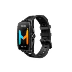 Imilab IMIKI MB1 Smart Watch showing a sleek premium round metallic smartwatch case with a vibrant 1.43-inch AMOLED display and a soft comfort-fit strap view