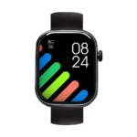 Imilab Imiki ST2 Smart Watch showing the premium square metallic finish housing case, massive 1.96-inch front full-touch color screen displaying active fitness metrics, and comfortable 22mm silicone wristband strap panel