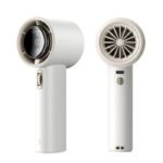 JisuLife Handheld Fan Pro1 - 3600mAh - White showing the premium matte white body shell, front safety air duct grille, and side speed scroll wheel layout
