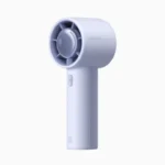 JisuLife Handheld Fan Life10 portable rechargeable turbo pocket fan showing compact lightweight body handle five speed single control button multi blade turbine cooling head 4000mah battery Type-C charging port front view turn on color options