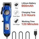 Kemei KM-234 professional rechargeable cordless hair and beard trimmer with attachment combs and charging cable