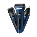 Kemei KM-6330 3-in-1 professional rechargeable cordless hair beard and nose trimmer kit with interchangeable attachments