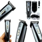Kemei KM-9050 professional rechargeable cordless hair trimmer with adjustable comb and power adapter