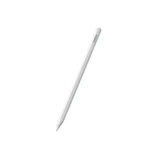 lp653-01-500x500 UGREEN 15910 Smart Stylus Pen for iPad with Magnetic Wireless Charging showing a sleek matte white digital active pencil resting against a tablet frame with a flat magnetic wireless charging side profile, a fine pom tip, and a clean minimalist body structure view
